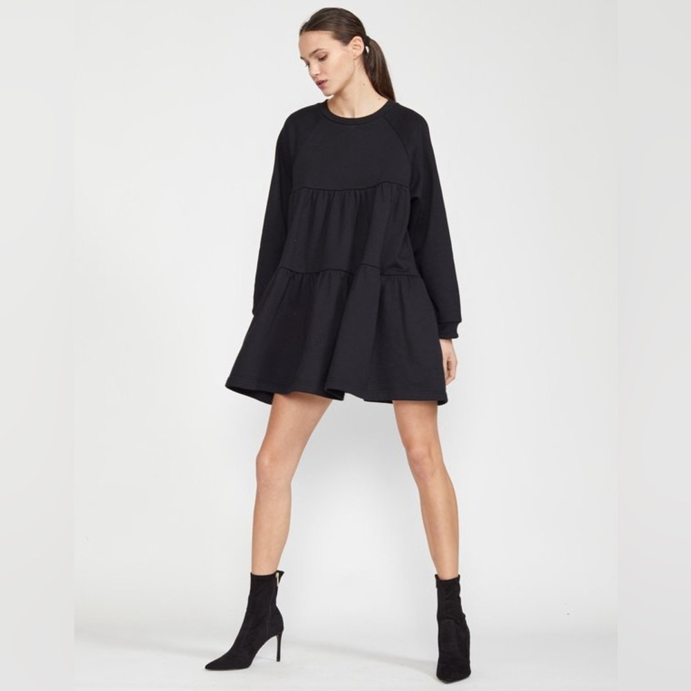 CYNTHIA ROWLEY Vail Cozy Swing Black Dress Size XS